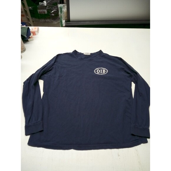 Saltwater Ocean Island Beach NC Sz 2Xlarge Long Sleeve T Shirt Navy Blue Graphic - Picture 1 of 5